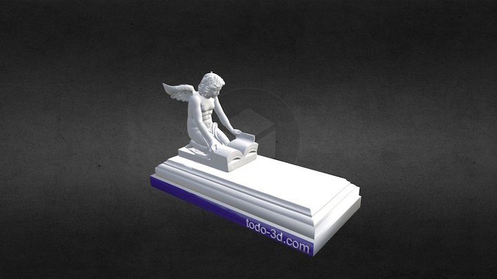 Ángel sobre un panteón 3D Model