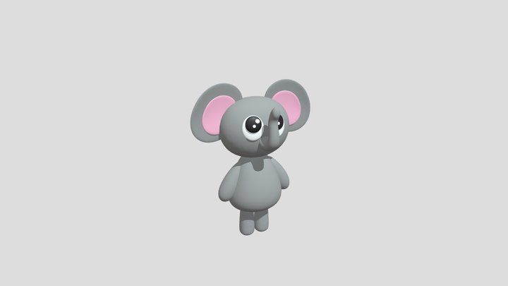 Cute Elefant 3D Model