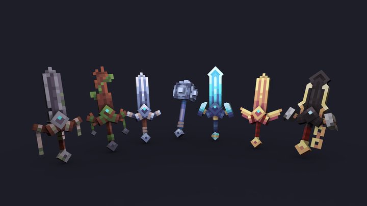 Minecraft - 3D Vanilla Swords 3D Model