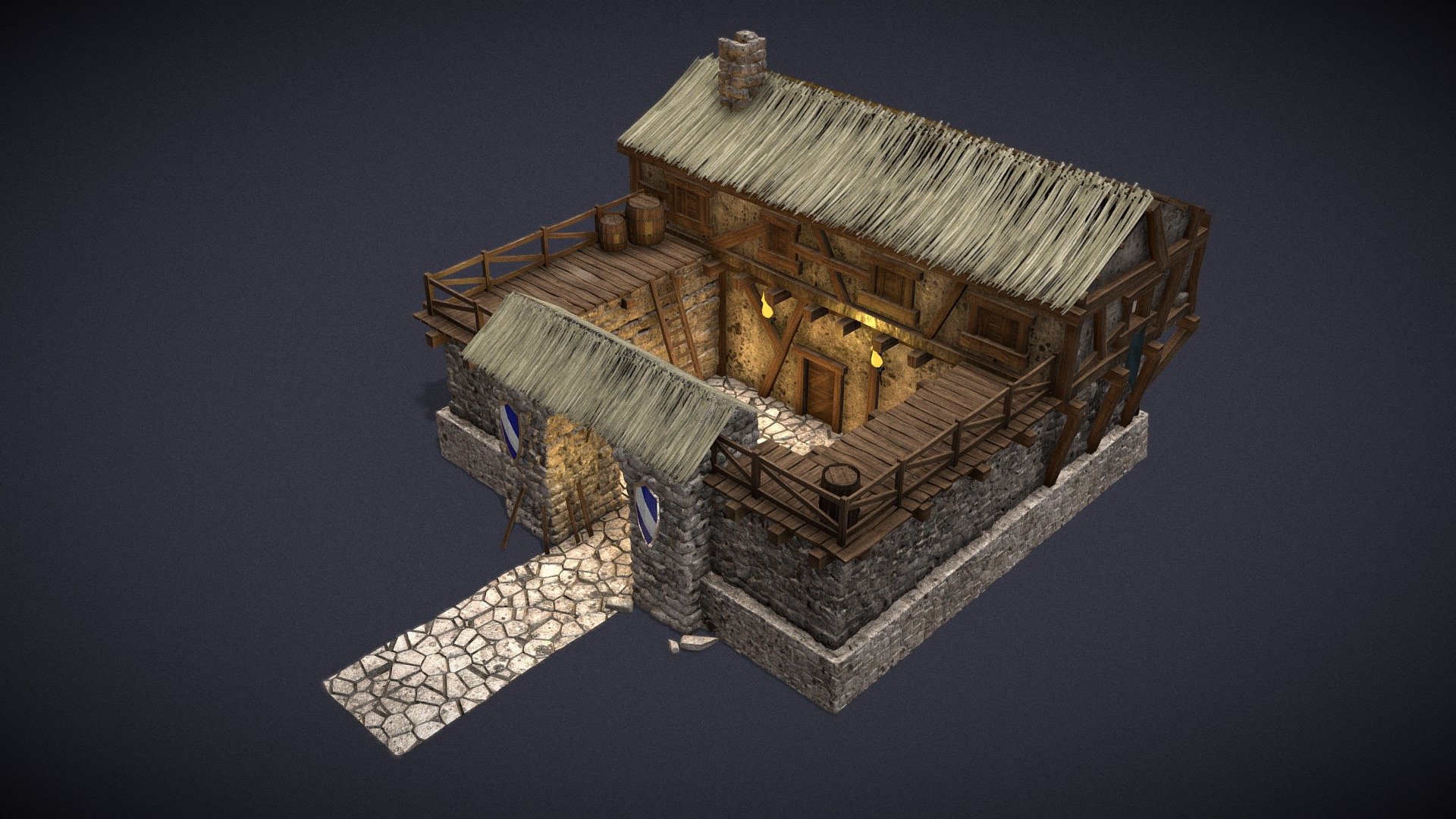 Age of empire II Barracks Download Free 3D model by Tommabri