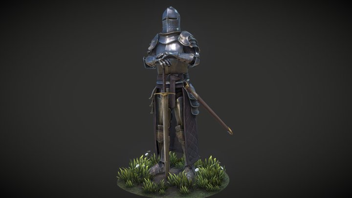 Plated Knight - Medieval 3D Model