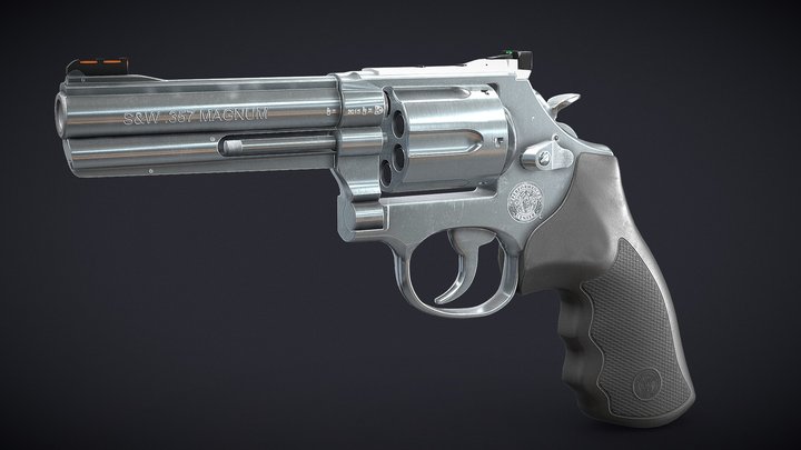Smith & Wesson 357 Magnum Game ready 3D Model