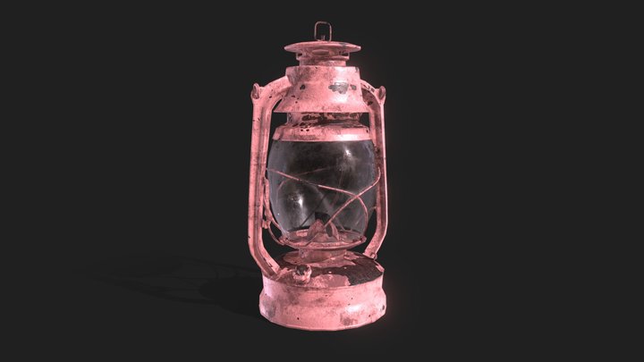 Old rusted Lantern 02-4 3D Model