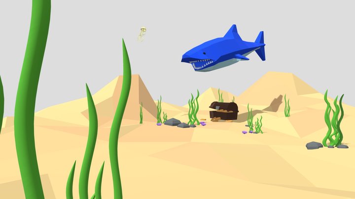 Low-Poly Deep Sea Scenery 3D Model
