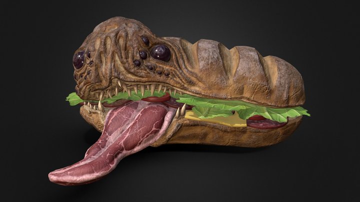 Evil Sandwich 3D Model