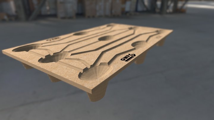 Presswood-pallet 3D Model
