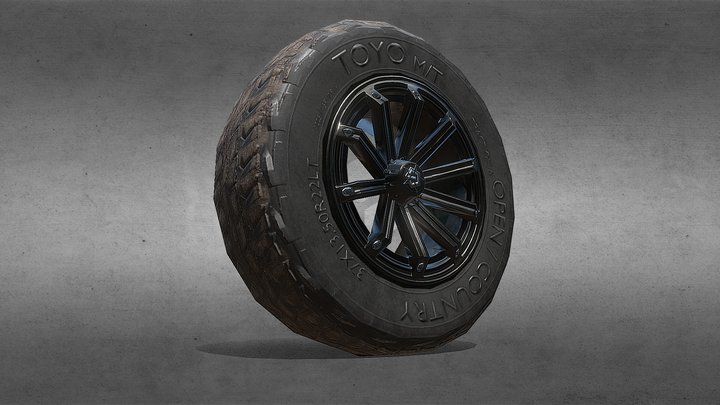 TOYO offroad tire LP - game ready 3D Model