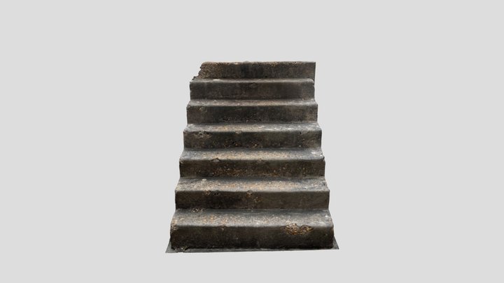Concrete Stairs 3D Model