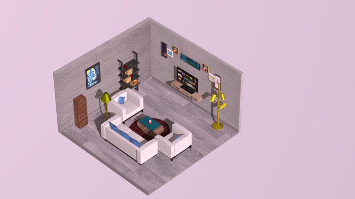 isometric room 3D Model