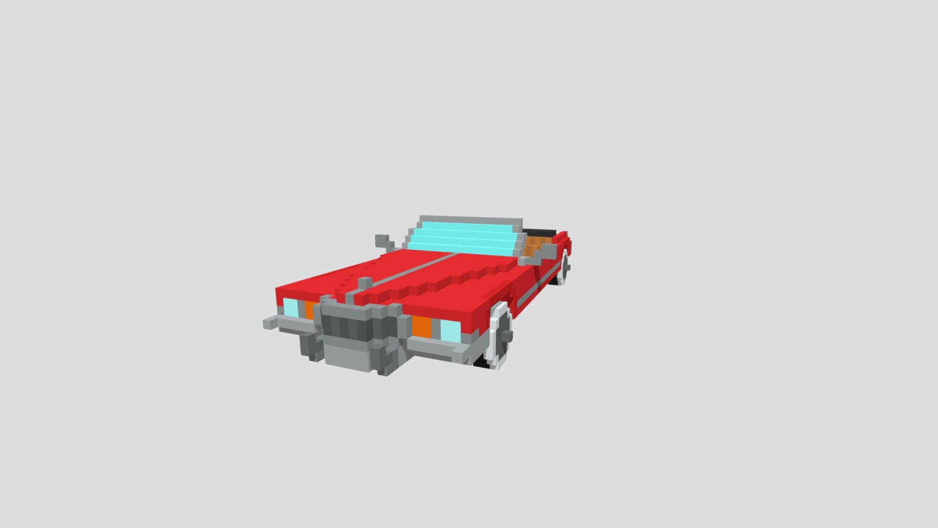 Cadillac De Ville 70's Cabriolet | Voxel Model - Download Free 3D model