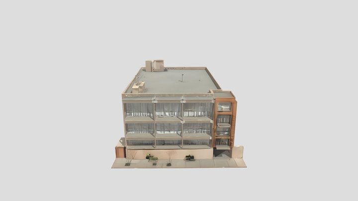 Modern Apartment Building Facade Scan