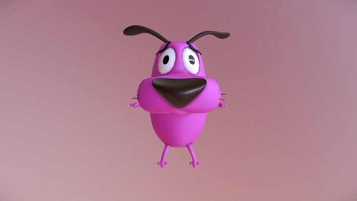 Courage the Cowardly Dog-Simple Design Low Poly 3D Model