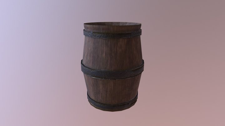 Old Fashion Barrel No Top 3D Model