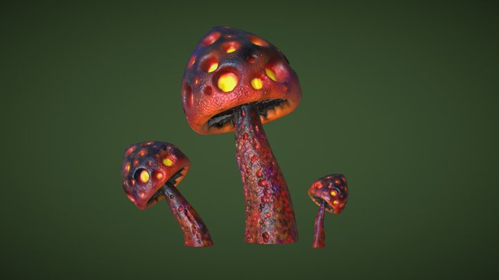 Evil Mushrooms 3D Model