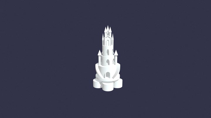 = Макет торта высота 1400 с арками = 3D Model