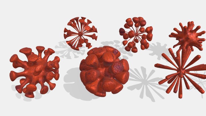 Animated Corona Viruses (Orange) 3D Model