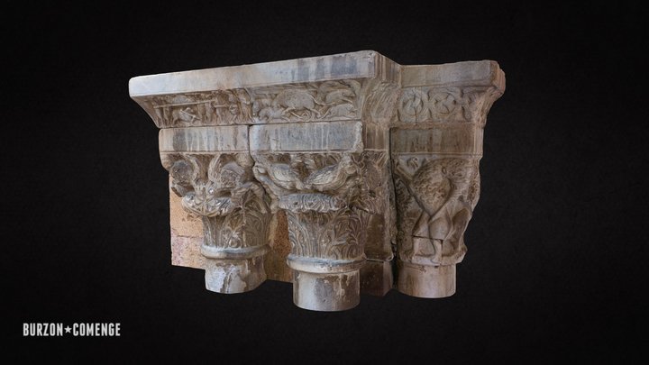 The procession of the rats capital. 13th century 3D Model