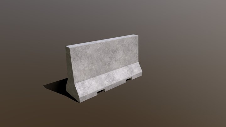 Concrete Barricade Asset 3D Model