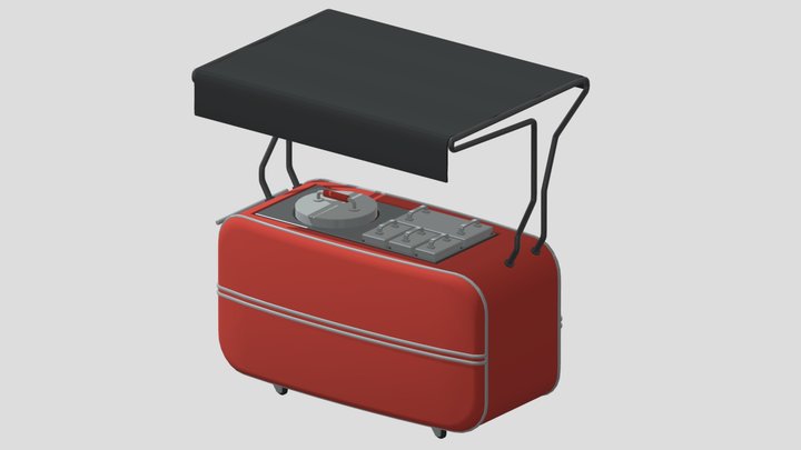 Street food cart (low/mid-poly) 3D Model