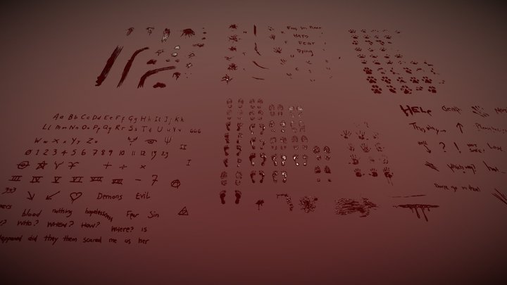 Blood Stain Decals 3D Model