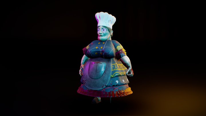 The mexican canteen lady is suspicious. 3D Model