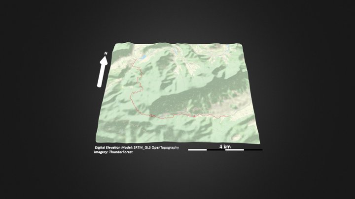 京西古道（玉河古道）_等高地图 – Modelo 3D gratuito STL