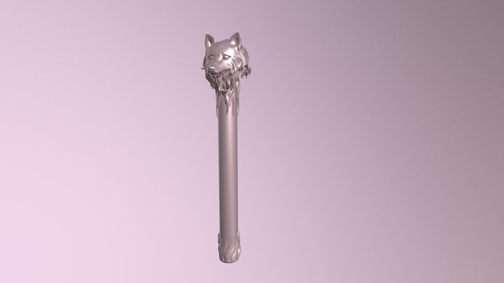 Wolfhead staff 3D Model