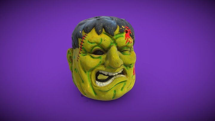 Monster Head Halloween Decoration 3D Model