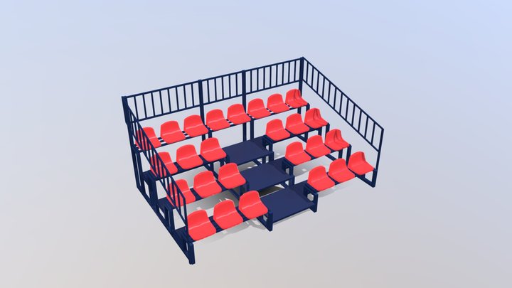 Трибуна 4 ряда 3D Model