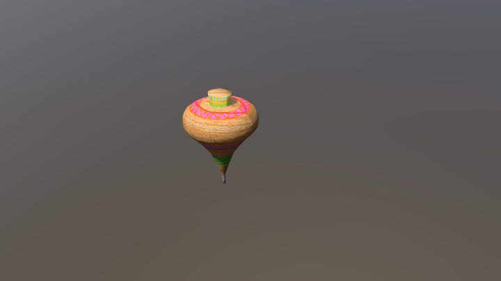 Wooden spinning top 3D Model