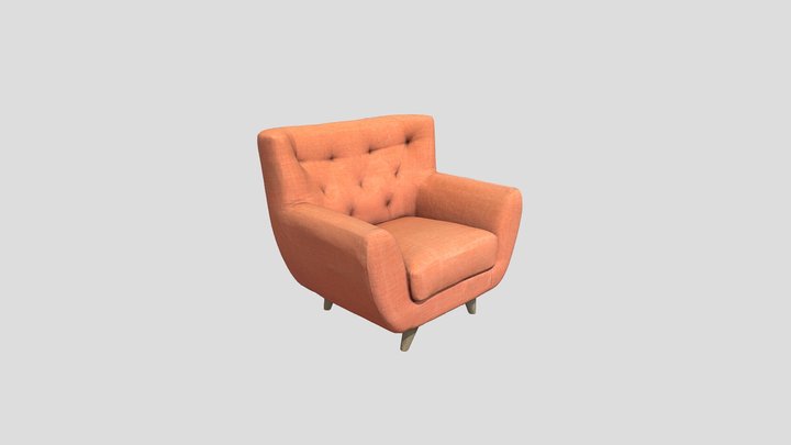 Orange Single Seater 3D Model
