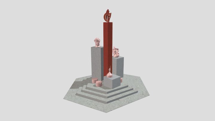 Projet de sculpture B - Le podium 3D Model