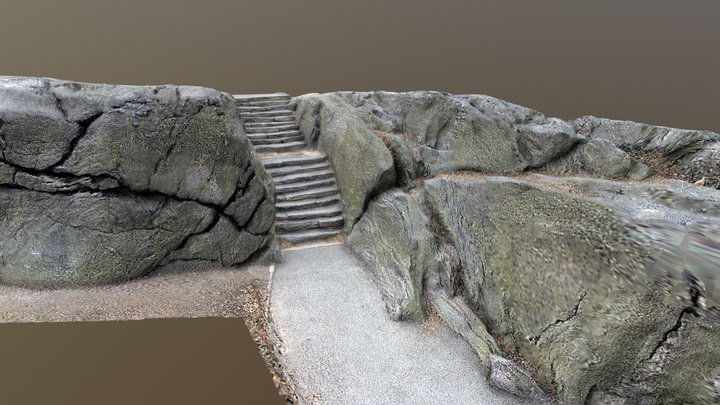 Rock Stairs Formation - Central Park, NYC 3D Model