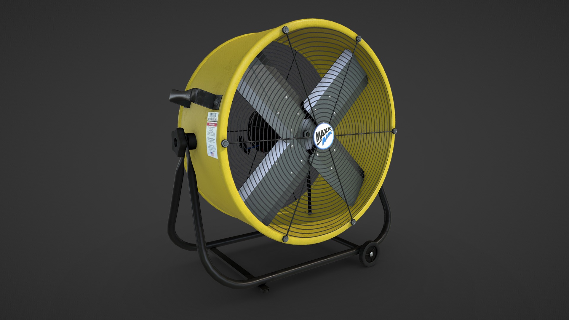 3D model Air Circulator - This is a 3D model of the Air Circulator. The 3D model is about a yellow and black fan.