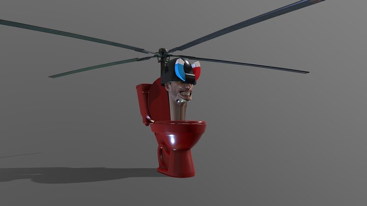 helicopter magnet skibidi toilet 3D Model