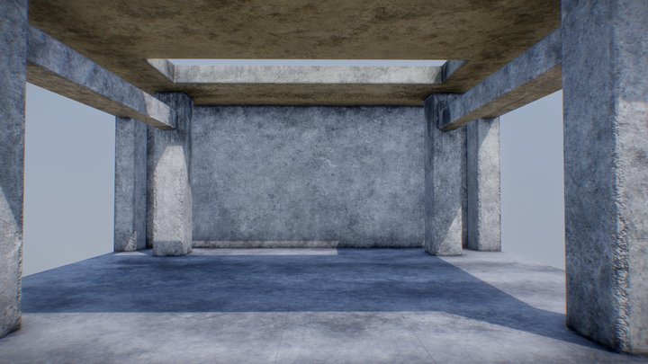 Concrete Garage Environment 3D Model