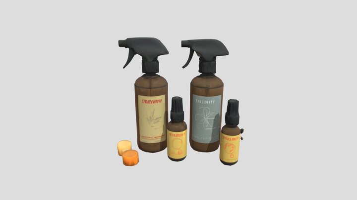 Whiff & Wick room and linen spray 3D Model