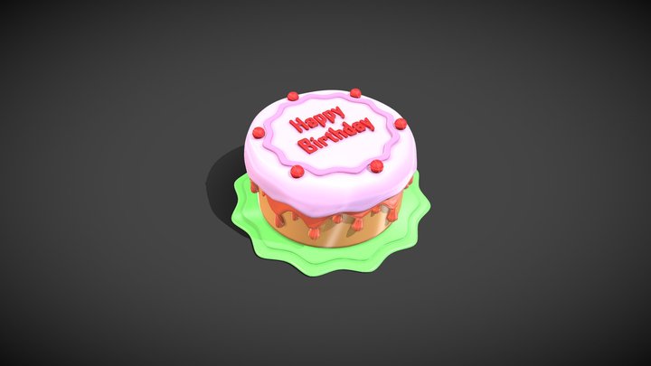 Happy birthday cake 3D model - TurboSquid 1215048