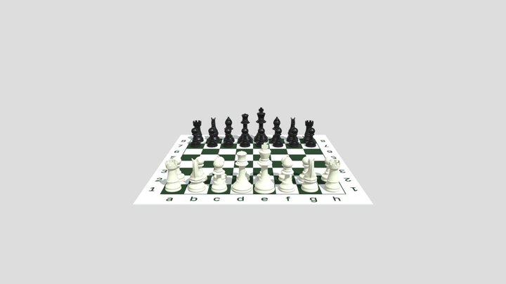 Plastic Chess Set 3D Model