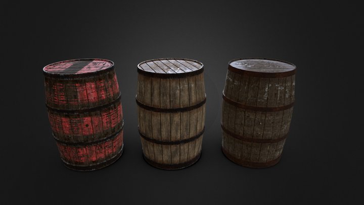 Old Barrels 3D Model