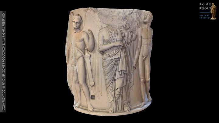 3D rendering of Temple of Artemis at Ephesos, column base