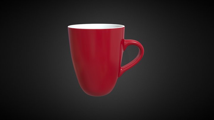 Red Ceramic Mug 3D Model - High-Quality 3D Model