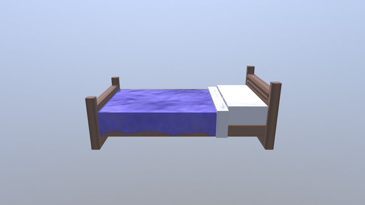 Prop Bed Wood 001 3D Model