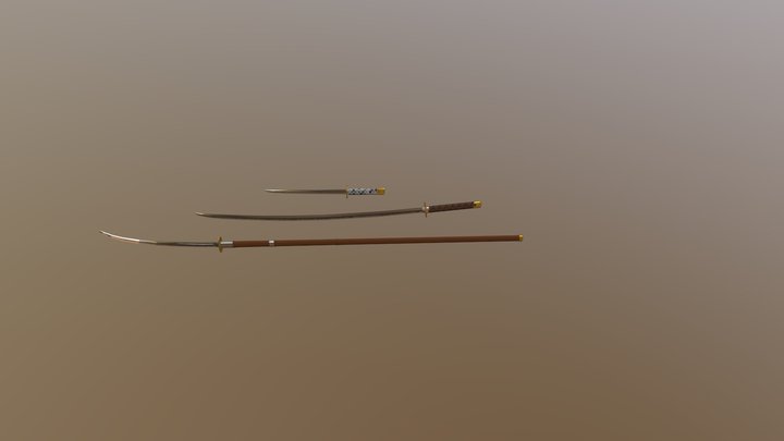 japanese bladed weapons 3D Model