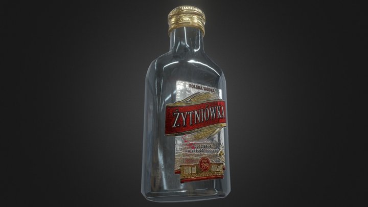 Delicious Polish vodka bottle 3D Model