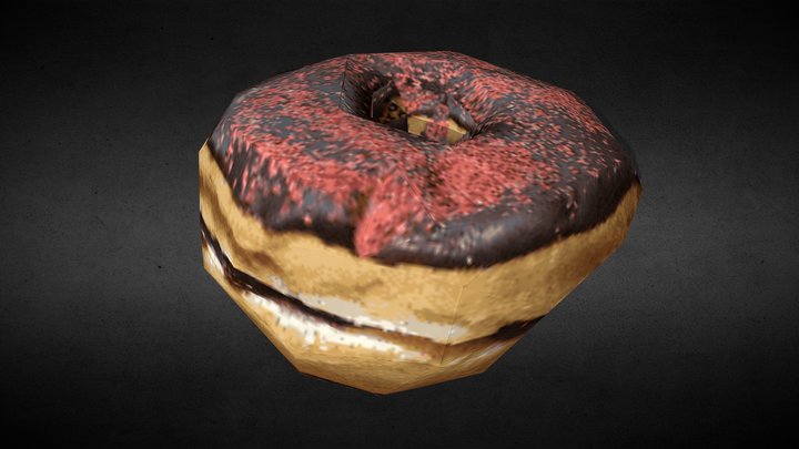 Low poly raspberry donut – Modèle 3D gratuit STL