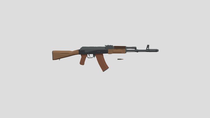 Low poly AK74 3D Model
