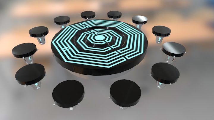 Futuristic Roundtable 3D Model