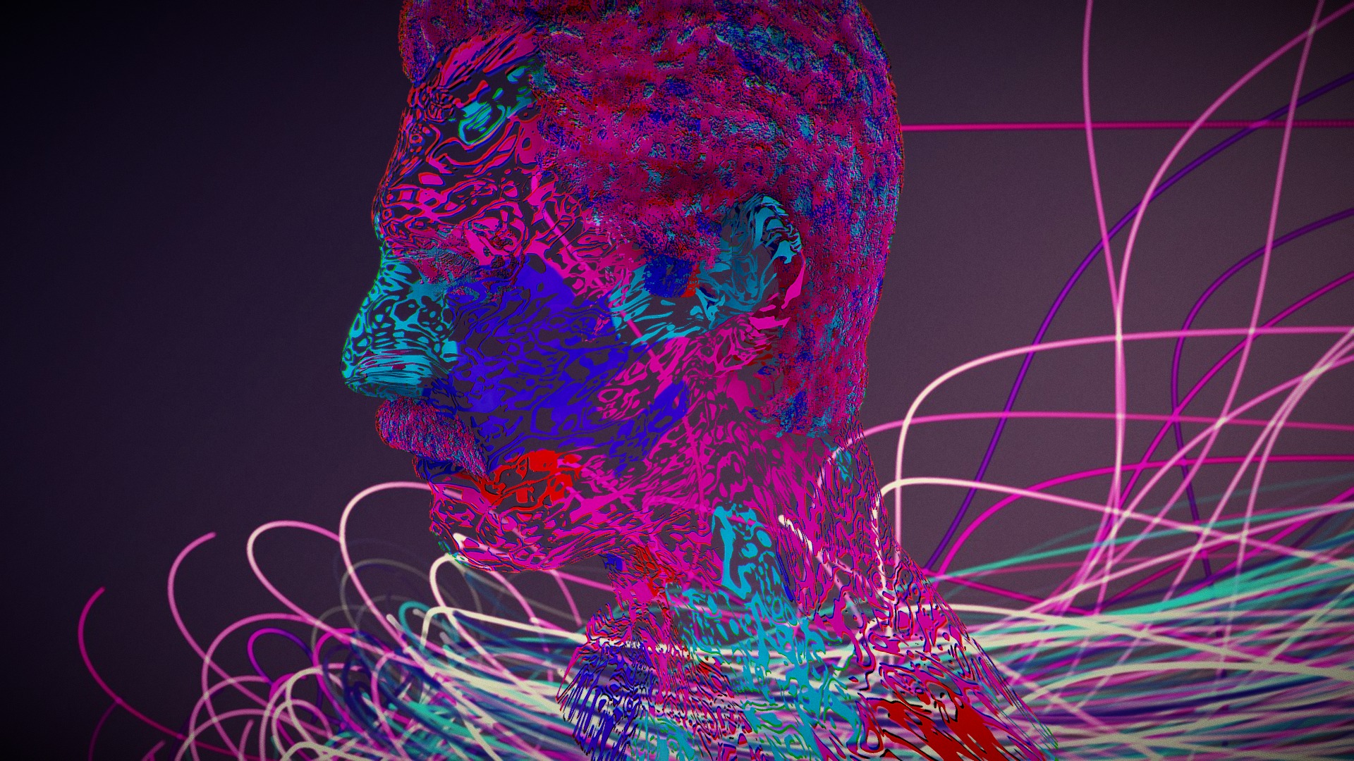 3D model Freddie on Acid - This is a 3D model of the Freddie on Acid. The 3D model is about a colorful drawing of a person.