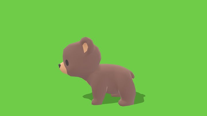 Bear Baby - Animated Low Poly – Free 3D Model STL